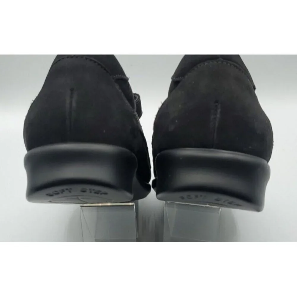 SAS Roamer Sz 8.5 NuBuck Leather Women's Comfort Walking Slip On Shoes Charcoal